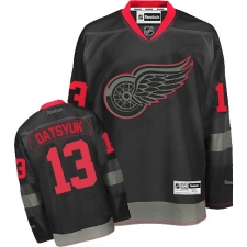 Men's Reebok Detroit Red Wings #13 Pavel Datsyuk Authentic Black Ice NHL Jersey