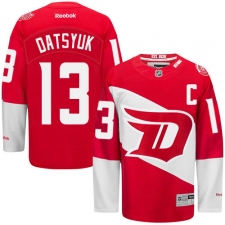 Men's Reebok Detroit Red Wings #13 Pavel Datsyuk Premier Red 2016 Stadium Series NHL Jersey