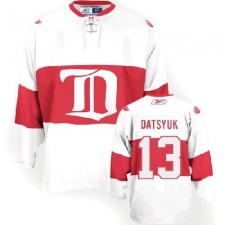 Men's Reebok Detroit Red Wings #13 Pavel Datsyuk Premier White Third NHL Jersey