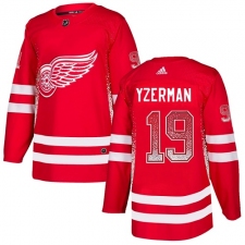 Men's Adidas Detroit Red Wings #19 Steve Yzerman Authentic Red Drift Fashion NHL Jersey