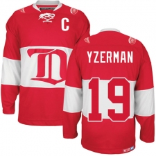 Men's CCM Detroit Red Wings #19 Steve Yzerman Authentic Red Winter Classic Throwback NHL Jersey