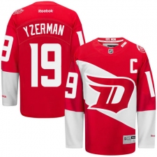 Men's Reebok Detroit Red Wings #19 Steve Yzerman Premier Red 2016 Stadium Series NHL Jersey