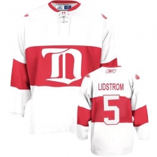 Men's Reebok Detroit Red Wings #5 Nicklas Lidstrom Authentic White Third NHL Jersey