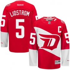 Men's Reebok Detroit Red Wings #5 Nicklas Lidstrom Premier Red 2016 Stadium Series NHL Jersey