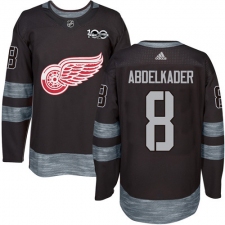 Men's Adidas Detroit Red Wings #8 Justin Abdelkader Authentic Black 1917-2017 100th Anniversary NHL Jersey