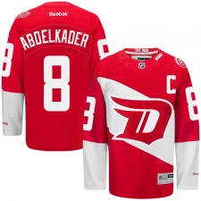 Men's Reebok Detroit Red Wings #8 Justin Abdelkader Premier Red 2016 Stadium Series NHL Jersey