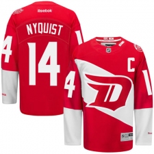 Men's Reebok Detroit Red Wings #14 Gustav Nyquist Authentic Red 2016 Stadium Series NHL Jersey