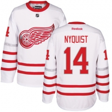 Men's Reebok Detroit Red Wings #14 Gustav Nyquist Authentic White 2017 Centennial Classic NHL Jersey