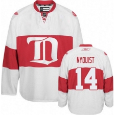 Women's Reebok Detroit Red Wings #14 Gustav Nyquist Authentic White Third NHL Jersey