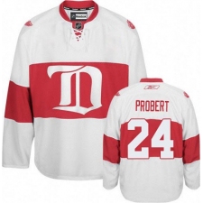 Men's Reebok Detroit Red Wings #24 Bob Probert Authentic White Third NHL Jersey