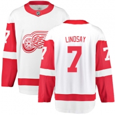 Youth Detroit Red Wings #7 Ted Lindsay Fanatics Branded White Away Breakaway NHL Jersey