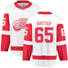Men's Detroit Red Wings #65 Danny DeKeyser Fanatics Branded White Away Breakaway NHL Jersey