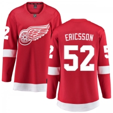 Women's Detroit Red Wings #52 Jonathan Ericsson Fanatics Branded Red Home Breakaway NHL Jersey