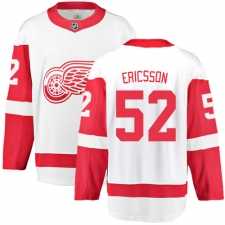 Youth Detroit Red Wings #52 Jonathan Ericsson Fanatics Branded White Away Breakaway NHL Jersey
