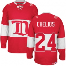 Men's CCM Detroit Red Wings #24 Chris Chelios Authentic Red Winter Classic Throwback NHL Jersey