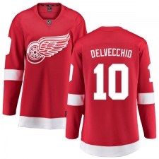 Women's Detroit Red Wings #10 Alex Delvecchio Fanatics Branded Red Home Breakaway NHL Jersey
