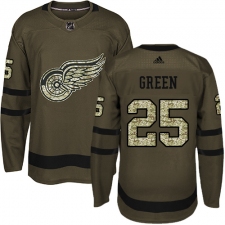 Men's Adidas Detroit Red Wings #25 Mike Green Authentic Green Salute to Service NHL Jersey
