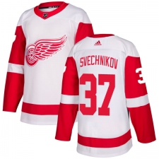 Men's Adidas Detroit Red Wings #37 Evgeny Svechnikov Authentic White Away NHL Jersey
