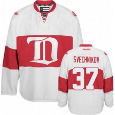Men's Reebok Detroit Red Wings #37 Evgeny Svechnikov Authentic White Third NHL Jersey