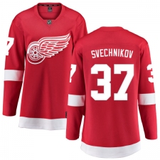 Women's Detroit Red Wings #37 Evgeny Svechnikov Fanatics Branded Red Home Breakaway NHL Jersey