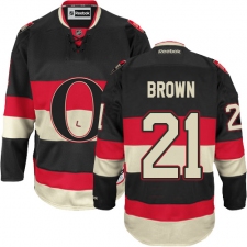Men's Reebok Ottawa Senators #21 Logan Brown Authentic Black Third NHL Jersey