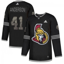 Men's Adidas Ottawa Senators #41 Craig Anderson Black Authentic Classic Stitched NHL Jersey