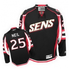 Men's Reebok Ottawa Senators #25 Chris Neil Authentic Black Throwback NHL Jersey