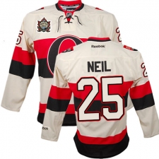 Men's Reebok Ottawa Senators #25 Chris Neil Premier Cream 2014 Heritage Classic NHL Jersey