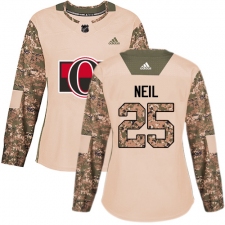 Women's Adidas Ottawa Senators #25 Chris Neil Authentic Camo Veterans Day Practice NHL Jersey