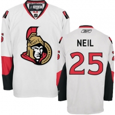 Youth Reebok Ottawa Senators #25 Chris Neil Authentic White Away NHL Jersey