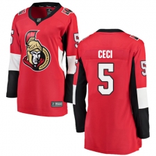 Women's Ottawa Senators #5 Cody Ceci Fanatics Branded Red Home Breakaway NHL Jersey