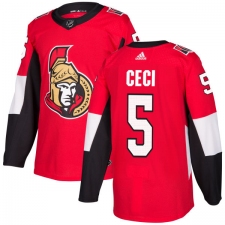Youth Adidas Ottawa Senators #5 Cody Ceci Authentic Red Home NHL Jersey