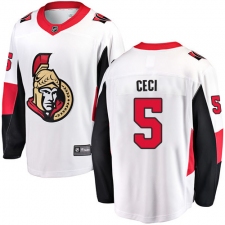 Youth Ottawa Senators #5 Cody Ceci Fanatics Branded White Away Breakaway NHL Jersey
