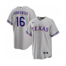 Men's Texas Rangers #16 Travis Jankowski Gray Cool Base Stitched Baseball Jersey