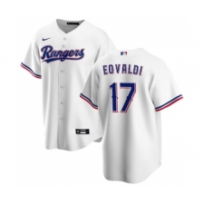 Men's Texas Rangers #17 Nathan Eovaldi White Cool Base Stitched Baseball Jersey