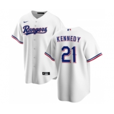Men's Texas Rangers #21 Ian Kennedy White Cool Base Stitched Baseball Jersey