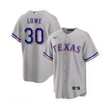 Men's Texas Rangers #30 Nathaniel Lowe Gray Cool Base Stitched Baseball Jersey