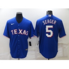 Men's Texas Rangers #5 Corey Seager Blue Stitched MLB Cool Base Nike Jersey