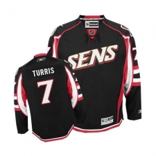 Women's Reebok Ottawa Senators #7 Kyle Turris Authentic Black Third NHL Jersey