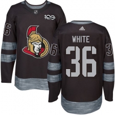 Men's Adidas Ottawa Senators #36 Colin White Black 1917-2017 100th Anniversary Stitched NHL Jersey