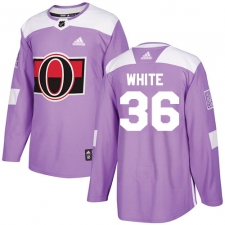 Men's Adidas Ottawa Senators #36 Colin White Purple Authentic Fights Cancer Stitched NHL Jersey