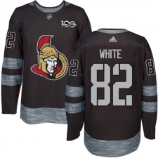 Men's Adidas Ottawa Senators #82 Colin White Authentic Black 1917-2017 100th Anniversary NHL Jersey