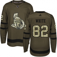 Men's Adidas Ottawa Senators #82 Colin White Premier Green Salute to Service NHL Jersey