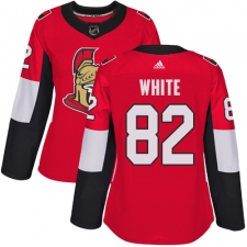 Women's Adidas Ottawa Senators #82 Colin White Authentic Red Home NHL Jersey