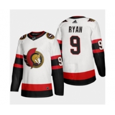 Men's Ottawa Senators #9 Bobby Ryan White 2020-21 Authentic Player Away Stitched Hockey Jersey