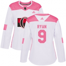 Women's Adidas Ottawa Senators #9 Bobby Ryan Authentic White/Pink Fashion NHL Jersey