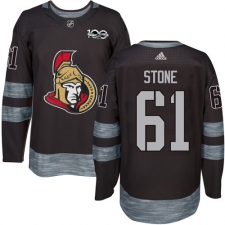 Men's Adidas Ottawa Senators #61 Mark Stone Authentic Black 1917-2017 100th Anniversary NHL Jersey