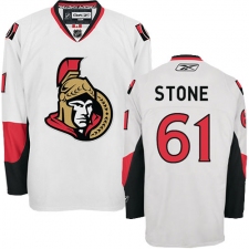 Men's Reebok Ottawa Senators #61 Mark Stone Authentic White Away NHL Jersey