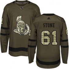 Youth Adidas Ottawa Senators #61 Mark Stone Premier Green Salute to Service NHL Jersey