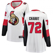 Women's Ottawa Senators #72 Thomas Chabot Fanatics Branded White Away Breakaway NHL Jersey